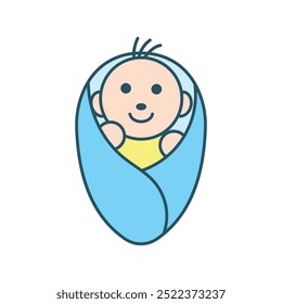 ícone de cobertor bebê vetor design plano ilustração