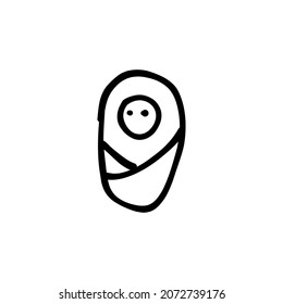 Baby Blanket Icon In Vector. Logotype - Doodle