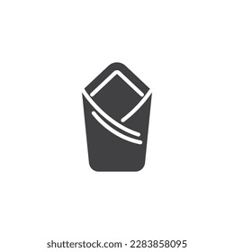 Baby blanket vector icon. filled flat sign for mobile concept and web design. Newborn baby wrapping glyph icon. Symbol, logo illustration. Vector graphics