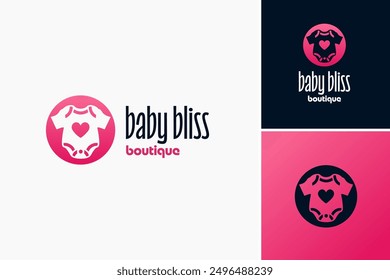 Baby Bliss Boutique Logo Design Template: Emanates elegance  tenderness, ideal for baby clothing boutiques or maternity stores. Layered EPS Vector