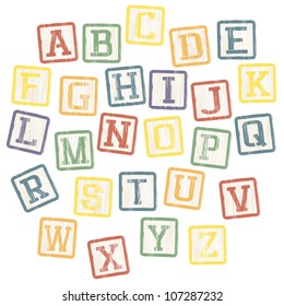 Baby blocks alphabet collection. Vector, EPS8