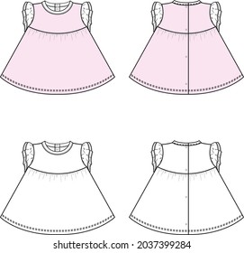 Baby Blouse Fashion Flat Templates Stock Vector (Royalty Free ...