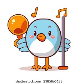 baby blue bird play music cartoon