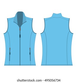 baby blue color autumn fleece vest isolated vector