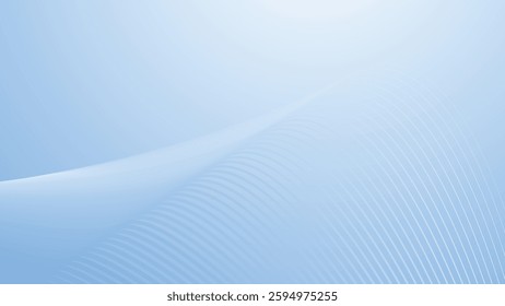 Baby blue gradient with curve line abstract background for backdrop