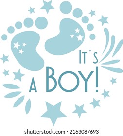 Baby Blue Illustration Boy Theme Stock Vector (Royalty Free) 2163087693 ...