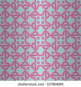 Baby blue and pink decorative seamless pattern in microcircuit style. Vivid, contrast design for packing-paper, game, ads or other purpose.