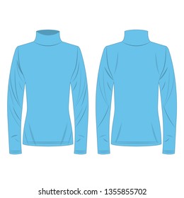 Baby Blue Polo Neck Isolated Vector On The White Background