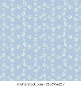 Baby blue rose buds vines vector seamless pattern background. Gender neutral kids pattern. Great for babies accessories, fabric, textile, wrapping and much more