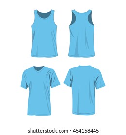 Baby blue sport top and t-shirt isolated vector set