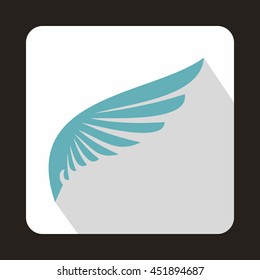 Baby blue wing icon in flat style on a white background