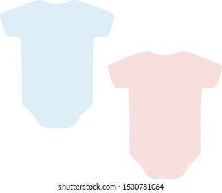 Baby bodisuit girl boy blue pink vector illustration baby shower clothes