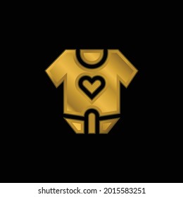 Baby Body gold plated metalic icon or logo vector