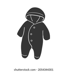 Baby Body Icon Silhouette Illustration. Babygrow Vector Graphic Pictogram Symbol Clip Art. Doodle Sketch Black Sign.