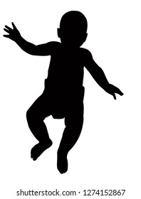 a baby body silhouette vector