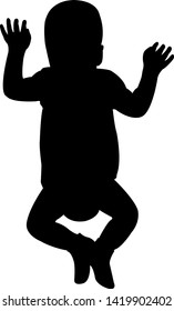a baby body silhouette vector
