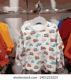 Baby body suits fashion style | Newborn baby boy set clothes as bodysuit, booties, baby bodysuit hanging with little socks on a stonewall background. baby shirt cute boys sits dressing apparel fabric