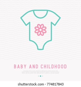 Baby body thin line icon. Modern vector illustration of kid apparel.