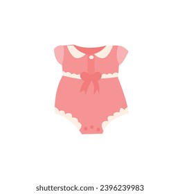 baby bodysuit with bow. Vector illustration in flat style