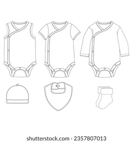 
baby bodysuit cap shocks bib artwork vector art svg