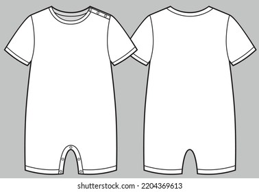 Baby bodysuit design with a short sleeves