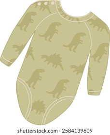 Baby Bodysuit With Dinosaurs Vector Illustration