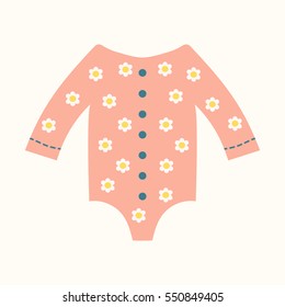 Baby bodysuit. Flat design.