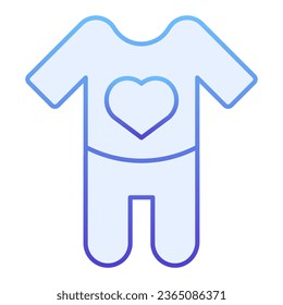 Baby bodysuit flat icon. Baby romper blue icons in trendy flat style. Child pajama gradient style design, designed for web and app. Eps 10