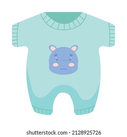 baby bodysuit with hippo design