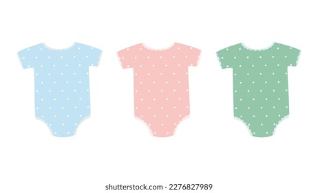 Baby bodysuit isolated on white. Baby bodysuit, children's shirt, overalls. Accessories, clothes for newborns