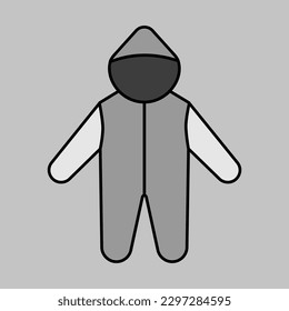 Baby bodysuit isolated vector grayscale icon. Baby Romper. Graph symbol for children and newborn babies web site and apps design, logo, app, UI
