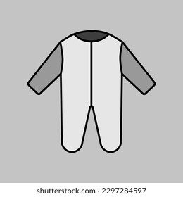 Baby bodysuit isolated vector grayscale icon. Baby Romper. Graph symbol for children and newborn babies web site and apps design, logo, app, UI