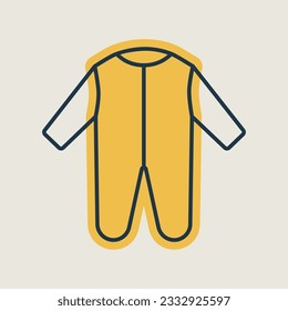 Baby bodysuit isolated vector icon. Baby Romper. Graph symbol for children and newborn babies web site and apps design, logo, app, UI