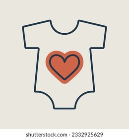 Baby bodysuit isolated vector icon. Baby Romper. Graph symbol for children and newborn babies web site and apps design, logo, app, UI