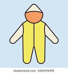 Baby bodysuit isolated vector icon. Baby Romper. Graph symbol for children and newborn babies web site and apps design, logo, app, UI