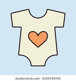 Baby bodysuit isolated vector icon. Baby Romper. Graph symbol for children and newborn babies web site and apps design, logo, app, UI