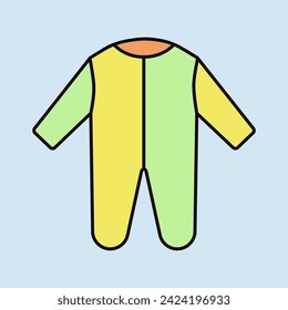 Baby bodysuit isolated vector icon. Baby Romper. Graph symbol for children and newborn babies web site and apps design, logo, app, UI