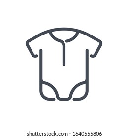 Baby bodysuit line icon. Newborn clothes vector outline sign.