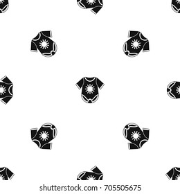 Baby bodysuit pattern repeat seamless in black color for any design. Vector geometric illustration