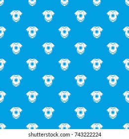 Baby bodysuit pattern repeat seamless in blue color for any design. Vector geometric illustration