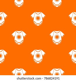 Baby bodysuit pattern repeat seamless in orange color for any design. Vector geometric illustration