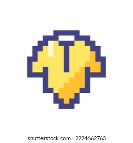 Baby bodysuit pixelated RGB color ui icon. Sleepwear for kid. Infant clothes. Simplistic filled 8bit graphic element. Retro style design for arcade, video game art. Editable vector isolated image