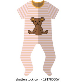 Baby bodysuit with short sleeves vector. Body romper suit newborn apparel isolated on white background. Infant kid clothing garment illustration