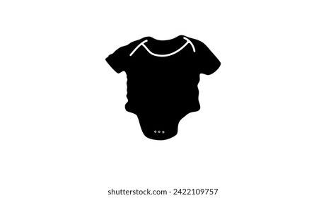 baby bodysuit sign, black isolated silhouette