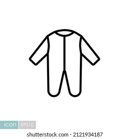 Baby bodysuit vector icon. Baby Romper. Graph symbol for children and newborn babies web site and apps design, logo, app, UI