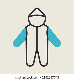 Baby bodysuit vector icon. Baby Romper. Graph symbol for children and newborn babies web site and apps design, logo, app, UI
