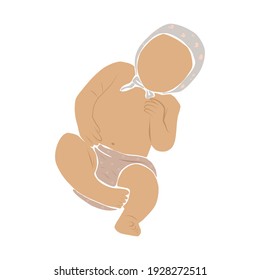 baby boho modern scandinavian style. abstract minimalism. newborn baby in a cocoon. ideal for postcards, parties, social media stories and bloggers