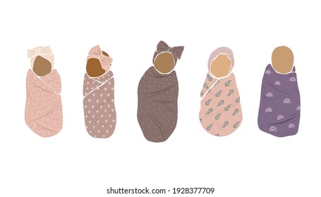 baby boho modern scandinavian style. abstract minimalism. newborn baby in a cocoon. ideal for postcards, parties, social media stories and bloggers
