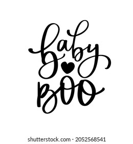 Baby Boo - Halloween Vector Quotes. Hand drawn lettering phrase. Modern brush calligraphy. October 31