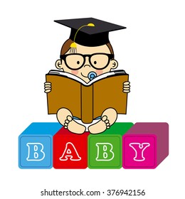 baby with book
